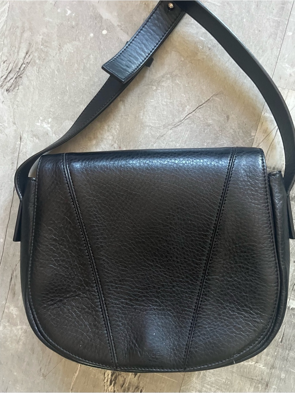 Vince Black Pebbled Leather Crossbody Bag like new 8 x7